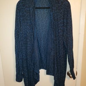 Lane Bryant open front animal print cardigan